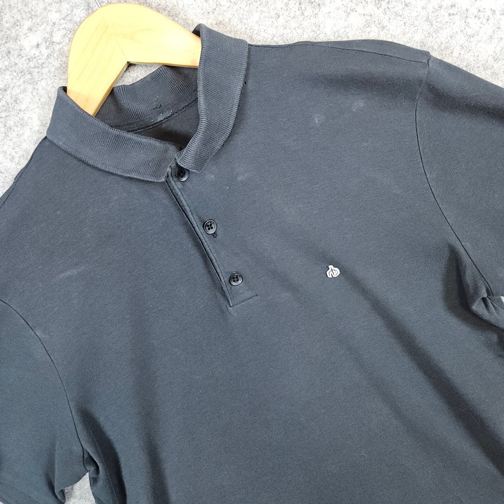 Rag & Bone New York Polo Shirt Men's Size S Pima Cotton Casual‎ Dark Gray FLAWS